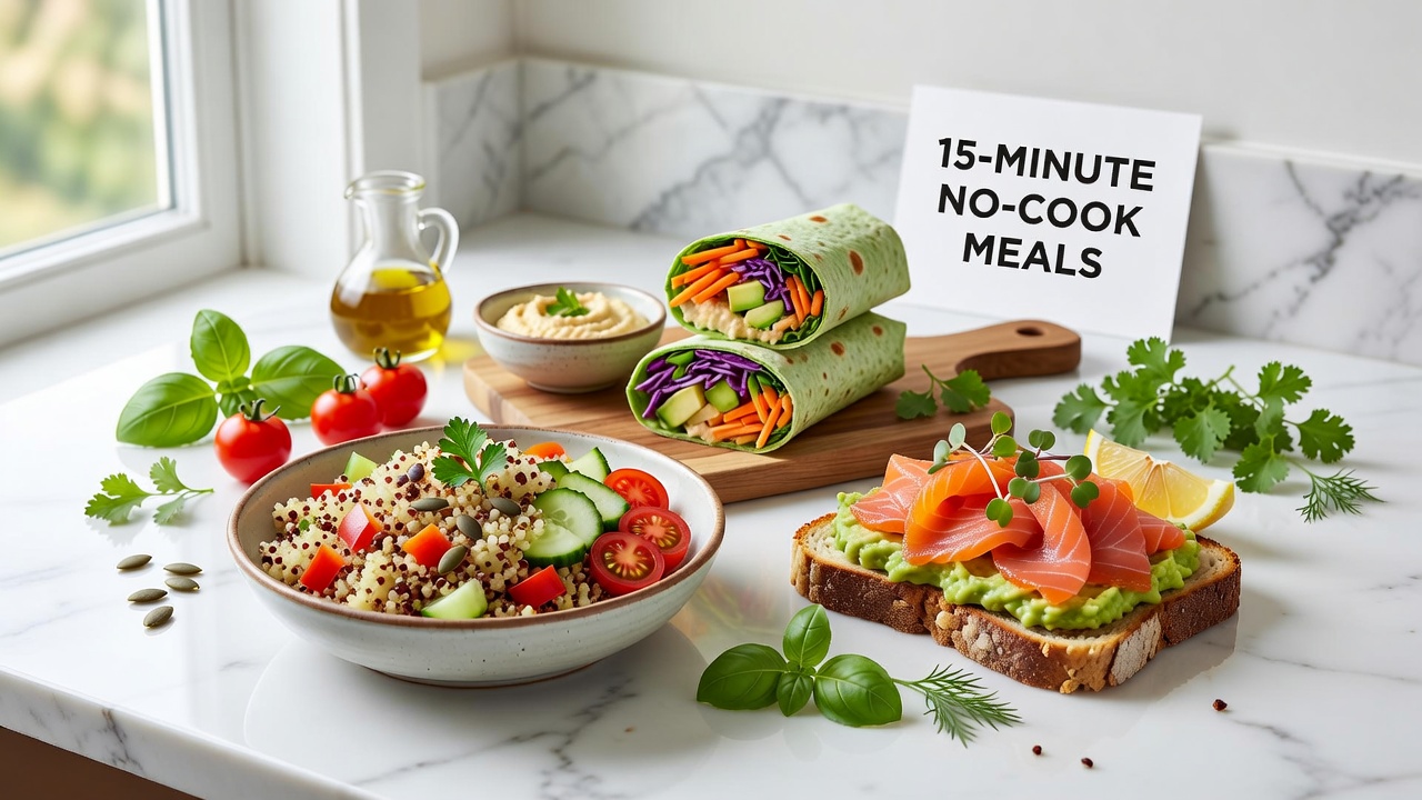 No-Cook 15-Minute Recipes: Quick Healthy Meals Without Heat